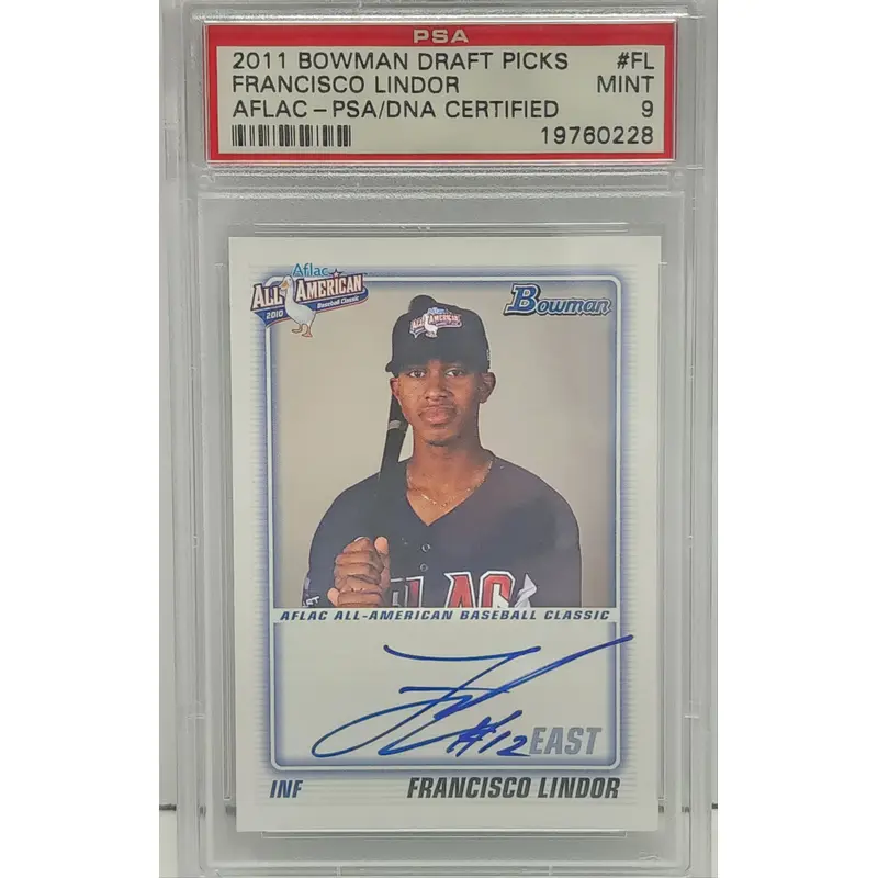 Francisco Lindor 2011 Bowman Draft AFLAC Auto PSA 9 Mint