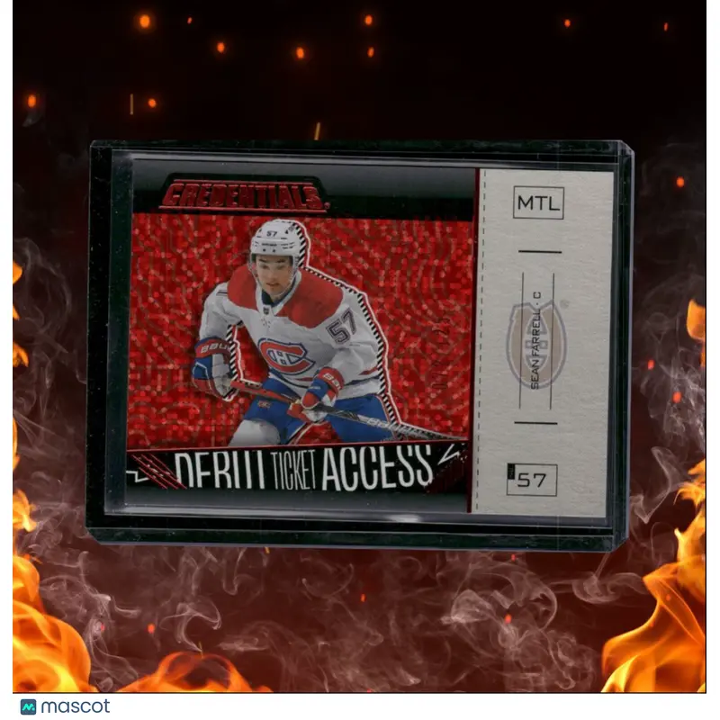2023-24 Upper Deck Credentials Sean Farrell  Debut Ticket Access Red Horizontal