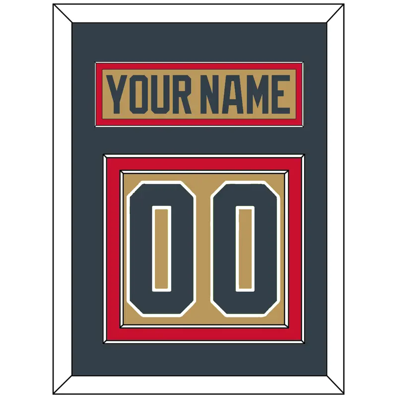 Vegas Nameplate & Number (Back) - Alternate Gold - Double Mat 3