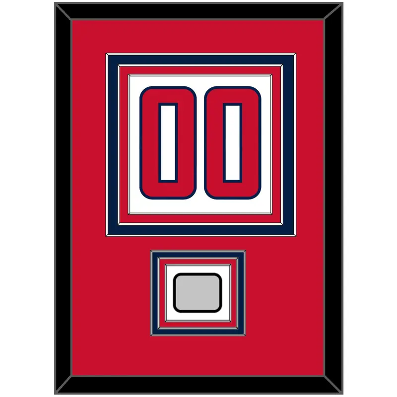 Washington Number (Back) & Stanley Cup Champions Patch - Road White - Triple Mat 2