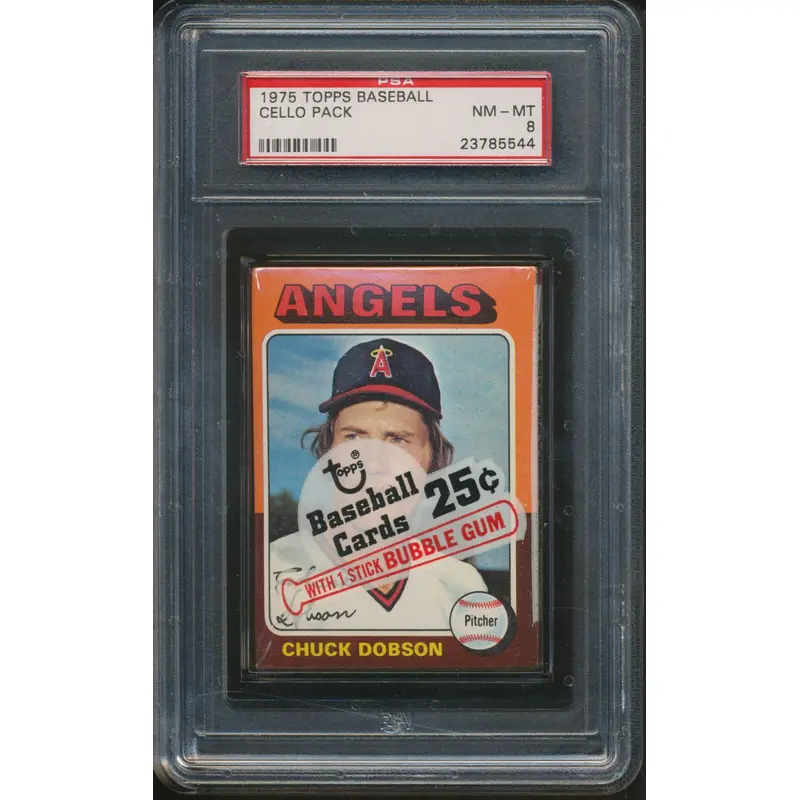 1975 Topps Baseball Unopened Cello Pack PSA 8