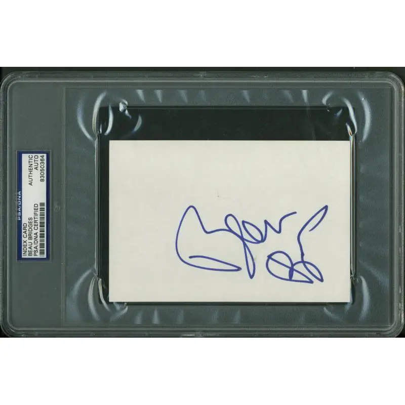 Beau Bridges Authentic Signed 4x6 Index Card Autographed PSA Slabbed #83050364