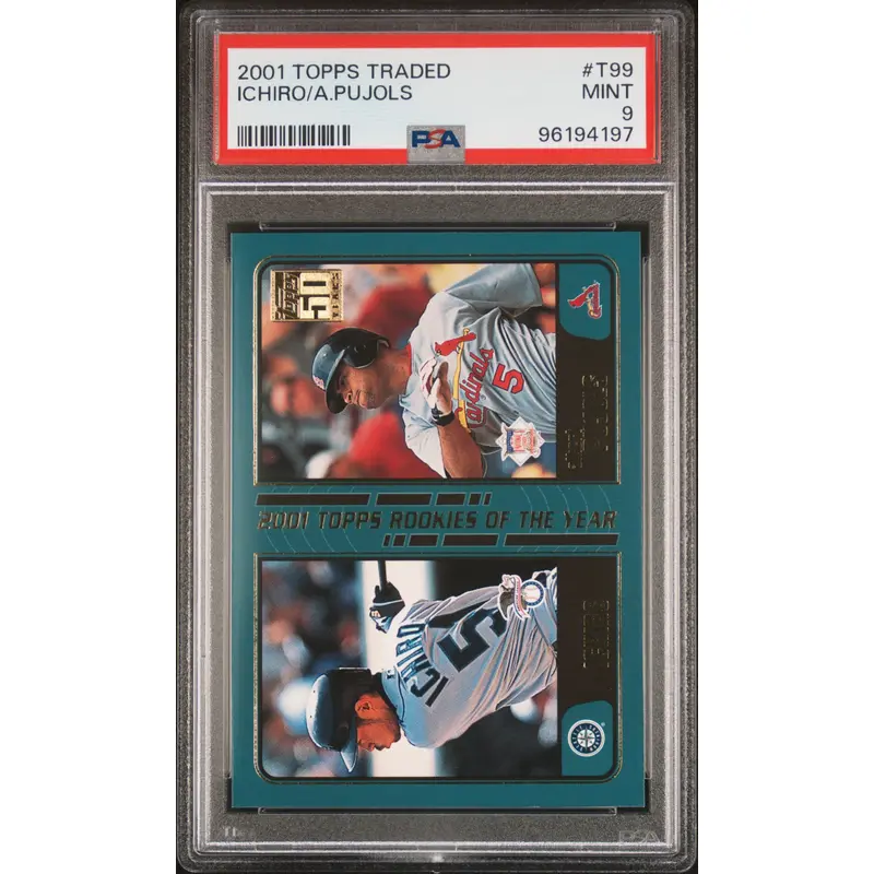 Ichiro + Albert Pujols 2021 Topps Traded #T99 RC PSA 9 Mint