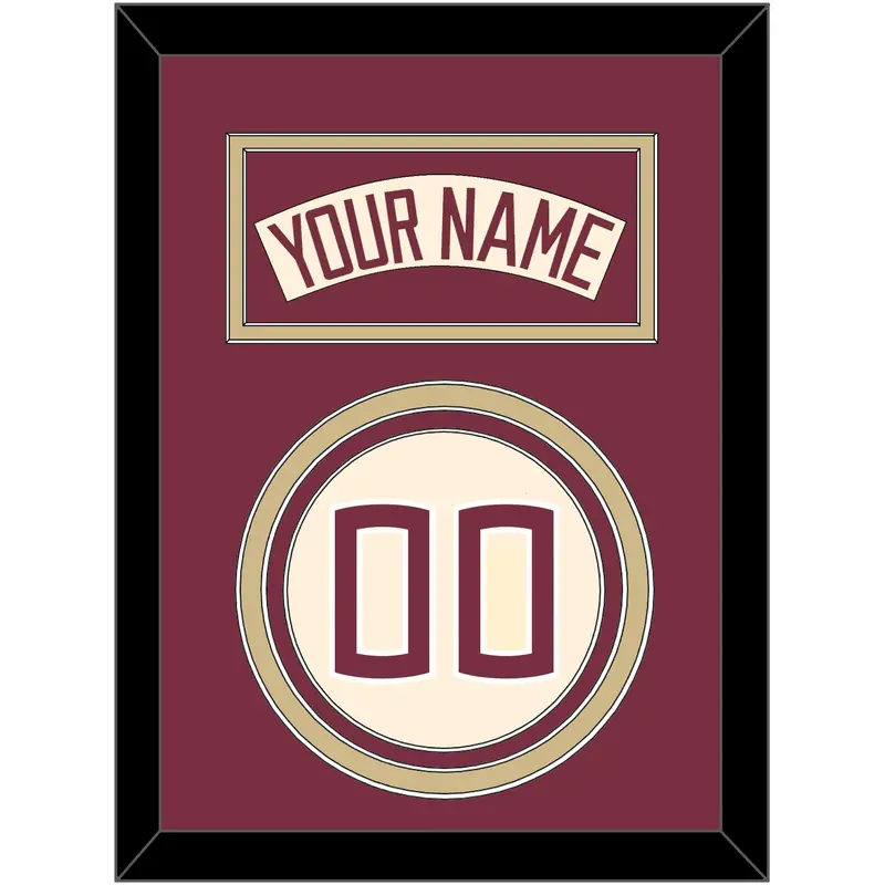 Florida State Baseball Nameplate & Number (Back) - Alternate Gold (2016-2018) - Triple Mat 2