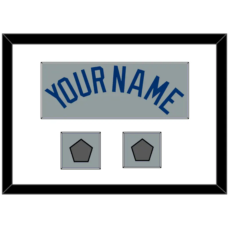 Los Angeles Name & 2 World Series Champions Patches - Road Gray - Single Mat 1