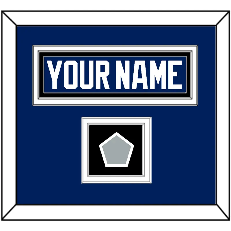 Tampa Bay Nameplate & 2020 Or 2021 Stanley Cup Finals Patch - Home Blue - Double Mat 3