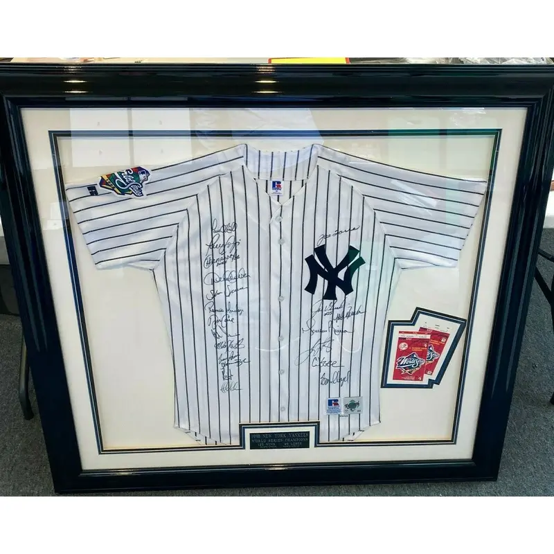 1998 New York Yankees Team Signed World Series Jersey Derek Jeter Rivera JSA COA