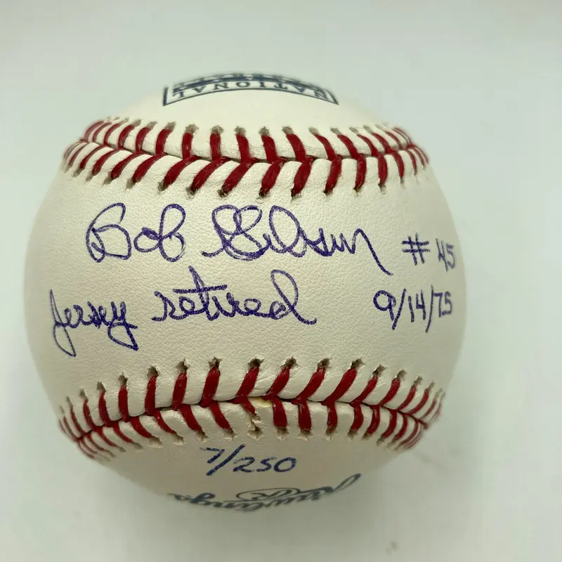 Bob Gibson #45 Retired 9-14-1975 Signed Hall Of Fame MLB Baseball JSA COA