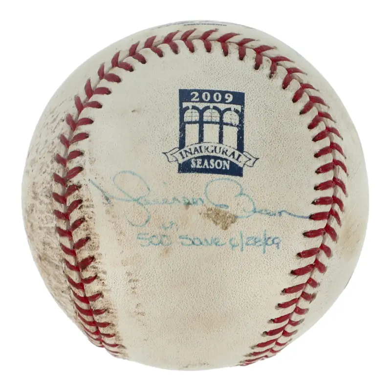 Historic Mariano Rivera 500th Save 6-28-09 Signed Game Used Baseball Steiner COA