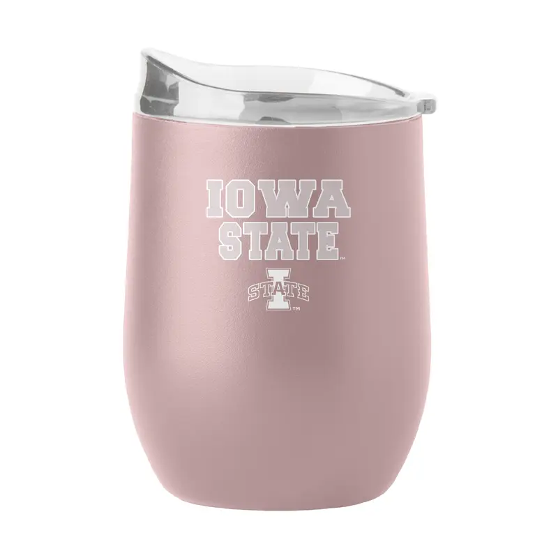 Iowa State 16oz Stencil Powder Coat Curved Beverage
