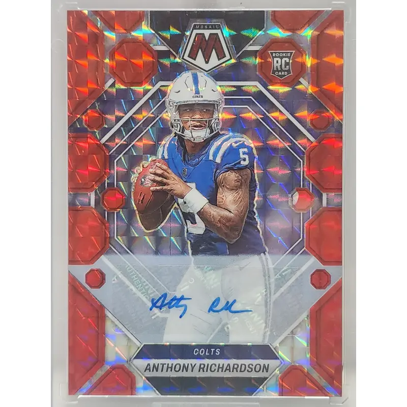 Anthony Richardson 2023 Panini Mosaic Red Rookie Autograph #32/125