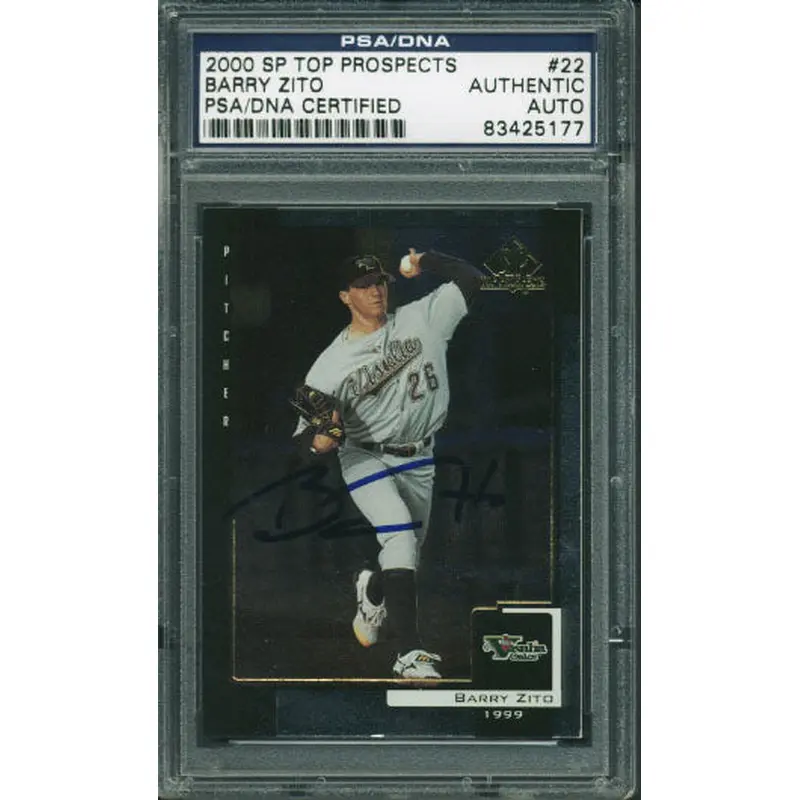 Barry Zito Authentic Signed Card 2000 Sp Prospects Rookie #22 PSA/DNA Slabbed