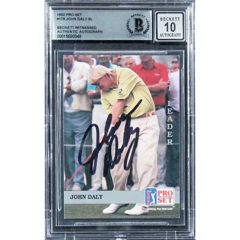 John Daly Authentic Signed 1992 Pro Set #179 Card Auto 10! BAS Slabbed