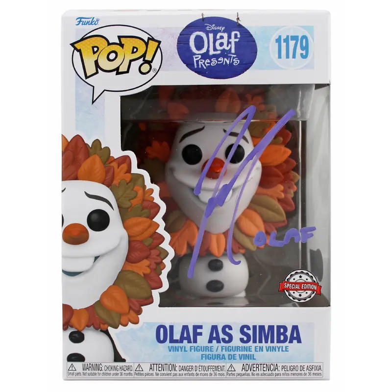 Josh Gad Frozen "Olaf" Signed #1179 Olaf as Simba Funko Pop Vinyl Figure BAS 2
