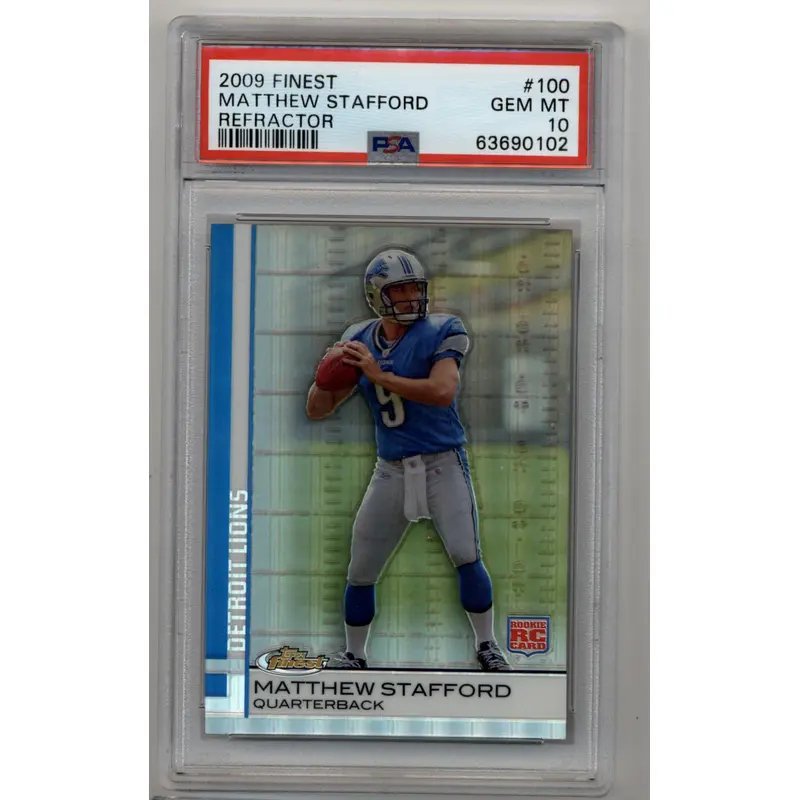 Matthew Stafford 2009 Finest Refractor #100 PSA 10 Gem Mint