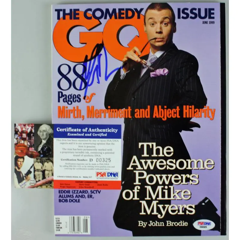 Mike Myers Authentic Signed Autographed 1999 Gq Magazine PSA/DNA #D00325