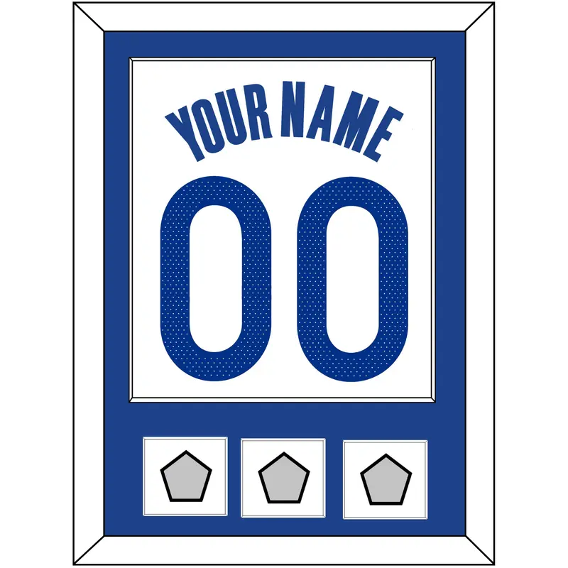 Golden State Name & Number With 3 Champions Patches - White Association - Single Mat 1