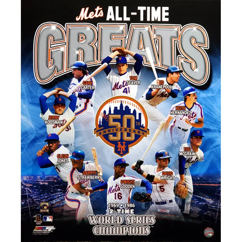 New York Mets "All-Time Greats" 50th Anniversary Commemorative Print - Photofile