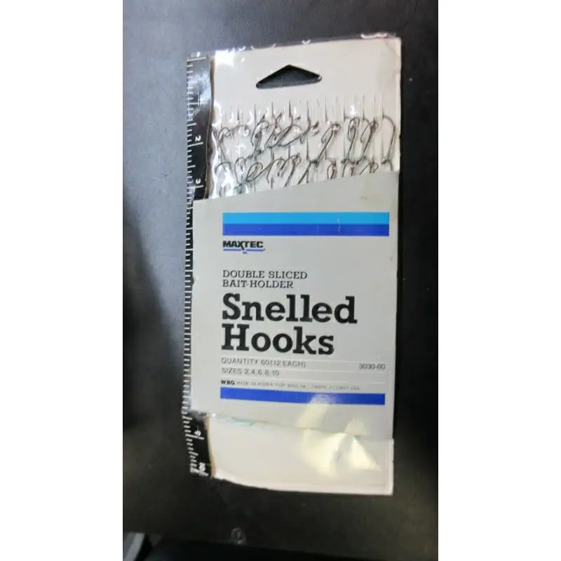 Used Maxtec Double Sliced Bait-Holder Snelled Hooks - Assorted Sizes