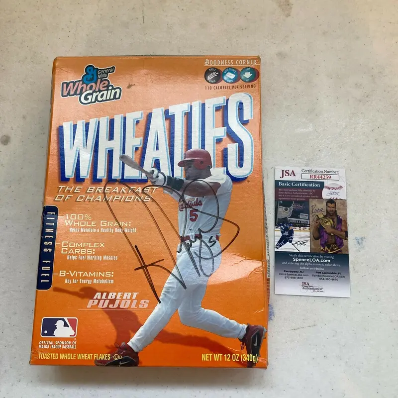 Albert Pujols Signed Autographed Wheaties Cereal Box With JSA COA