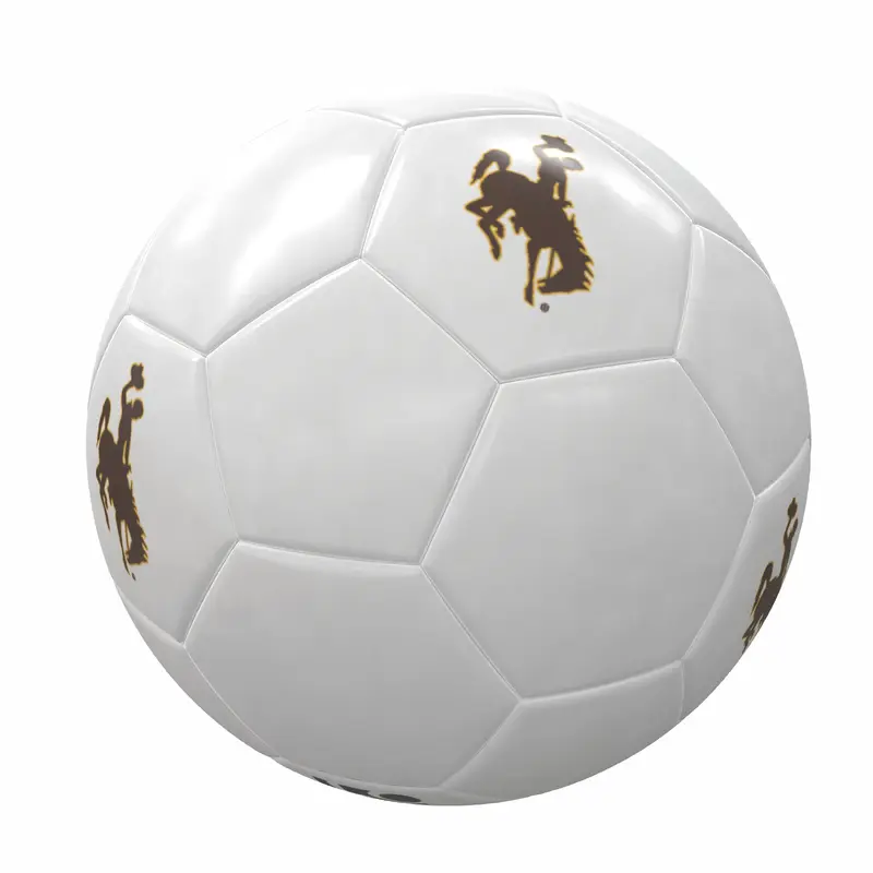 Wyoming White Soccer Ball f/ Primary Logo