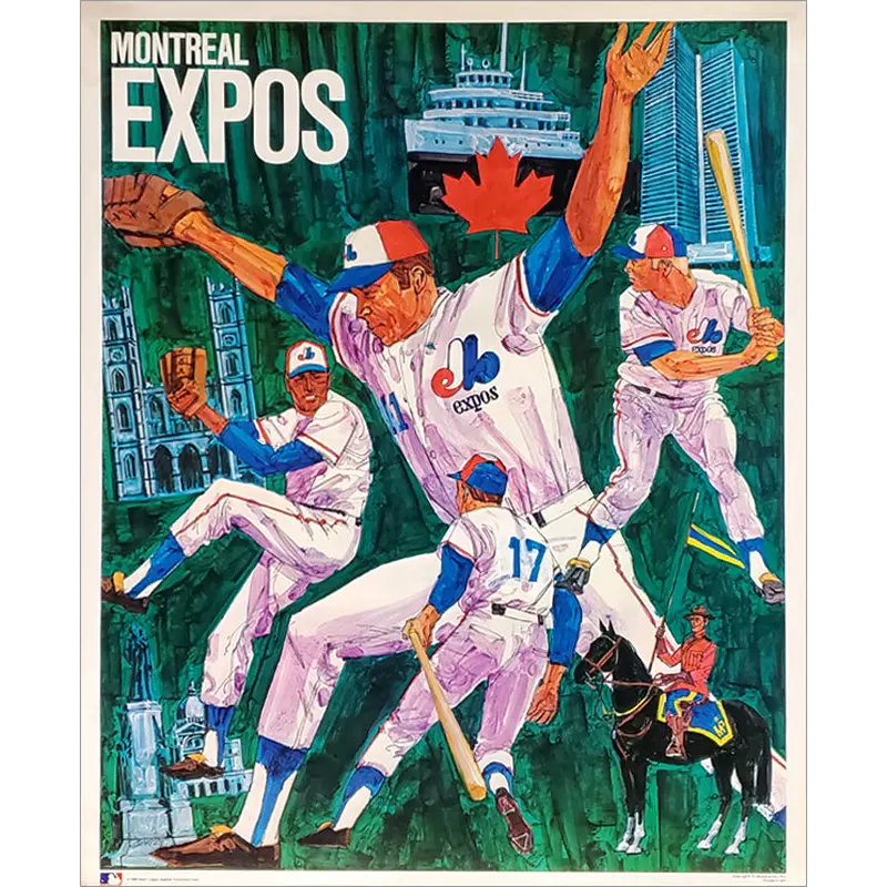 Montreal Expos Vintage Original MLB Theme Art Poster - ProMotions Inc. 1971