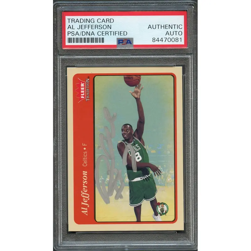 2004-05 Fleer Tradition #235 AL JEFFERSON Signed Card AUTO PSA Slabbed Celtics