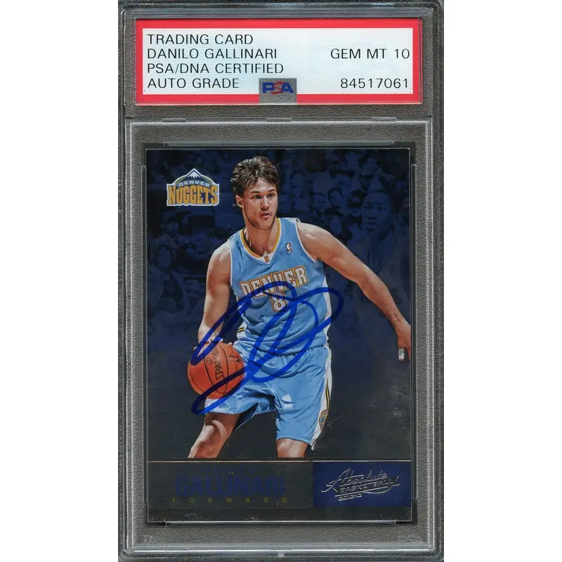 2012-13 Absolute Basketball #83 Danilo Gallinari Signed AUTO 10 PSA Slabbed Nuggets