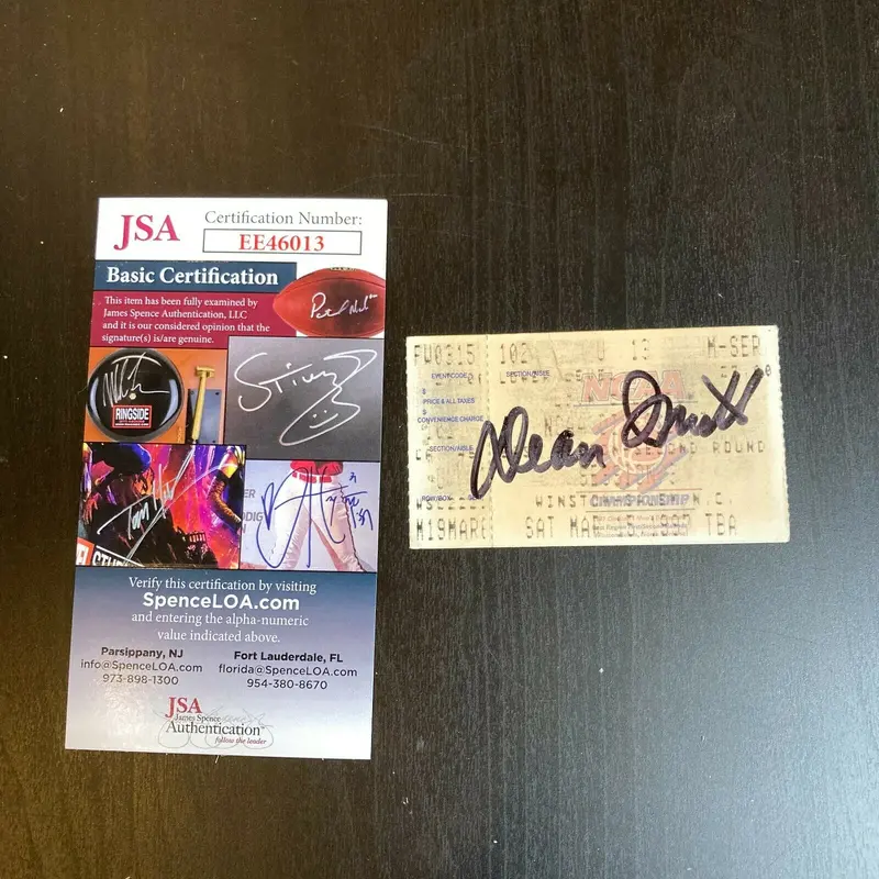Dean Smith Signed 1997 NCAA Championship Ticket North Carolina Tar Heels JSA COA