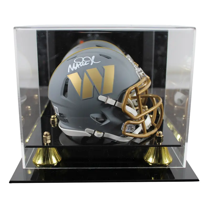 Commanders Magic Johnson Signed Slate Speed Mini Helmet W/ Case BAS Witnessed