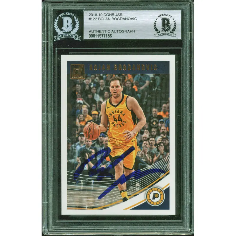 Pacers Bojan Bogdanovic Authentic Signed 2018 Donruss #122 Auto Card BAS Slabbed