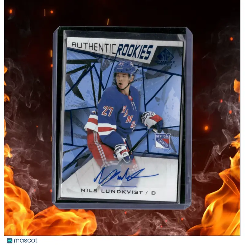 2021-22 SP Game Used Nils Lundkvist Authentic Blue Rookie Auto #194