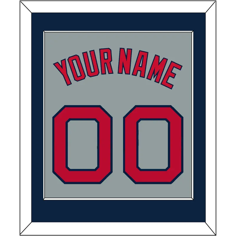 Boston Name & Number - Road Gray - Single Mat 3