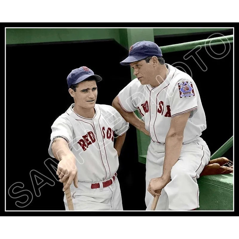 Jimmie Foxx Bobby Doerr Colorized 8X10 Photo - 1939 Boston Red Sox - 1746
