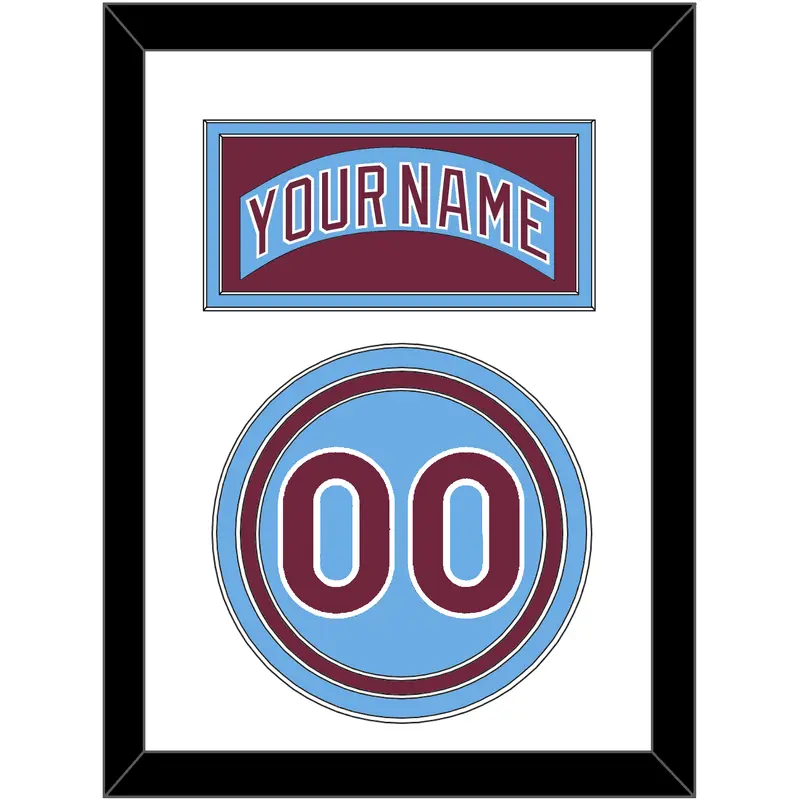 Philadelphia Nameplate & Number - Road Powder Blue (1973-1986) - Triple Mat 1