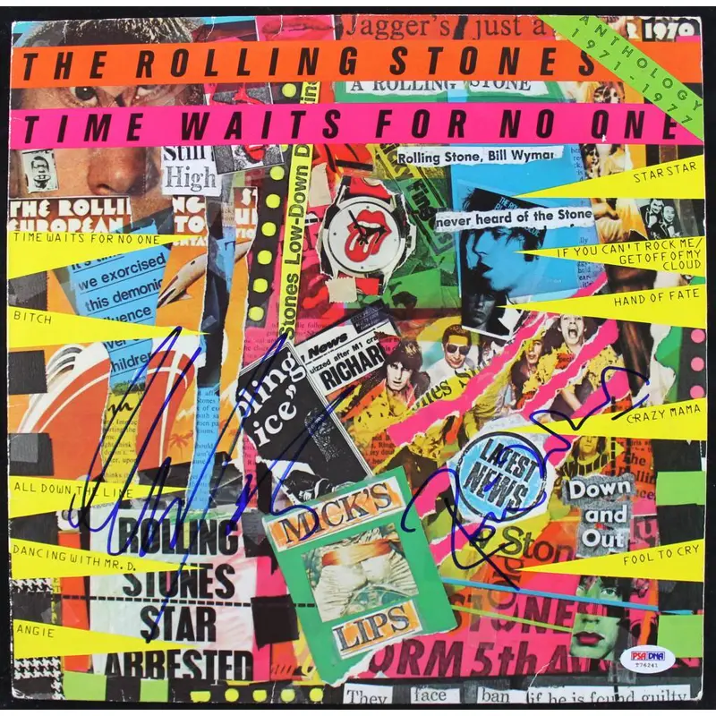 Rolling Stones- Mick Taylor & Ronnie Wood Signed Album Cover W/ Vinyl PSA T76241