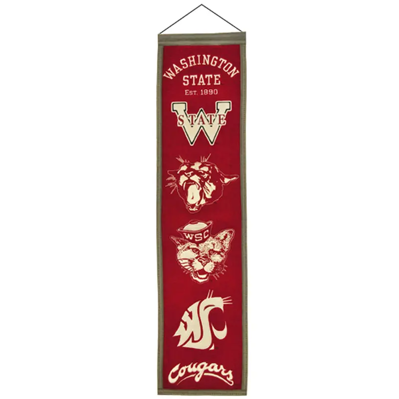 Washington State Cougars Logo Evolution Heritage Banner