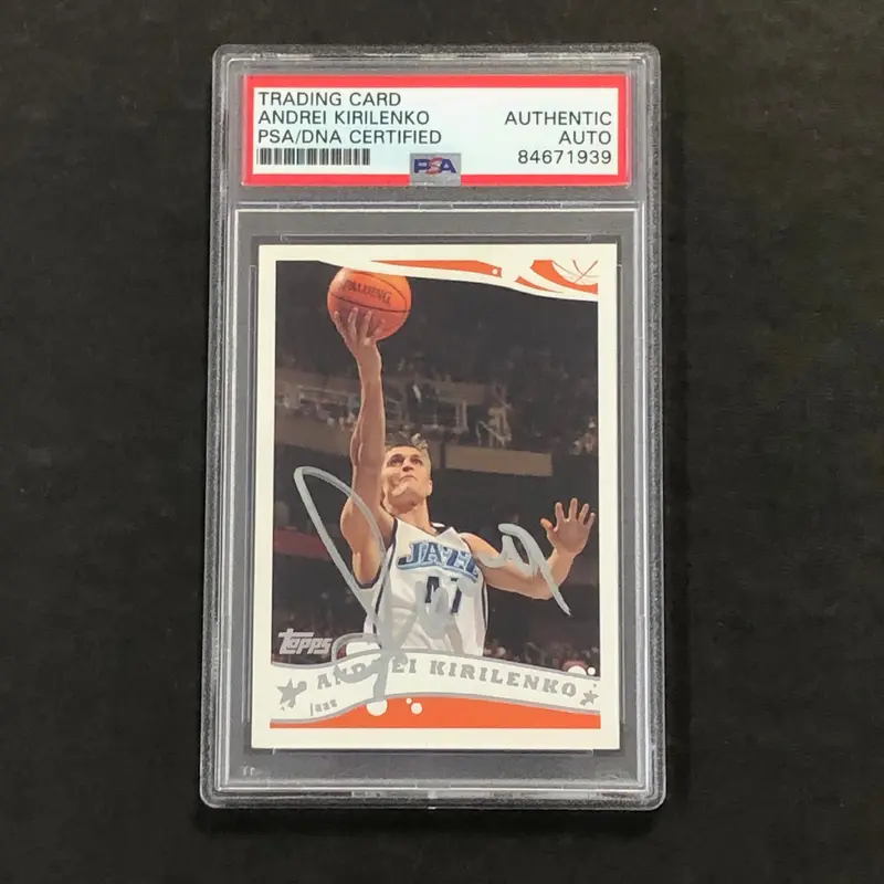 2005 Topps #47 Andrei Kirilenko Signed Card AUTO PSA Slabbed Jazz