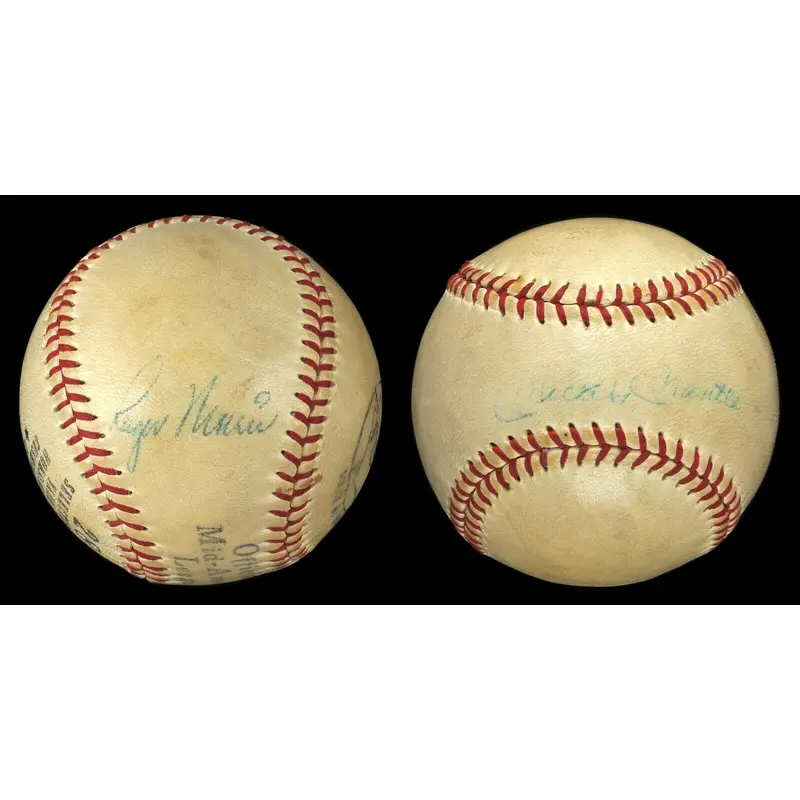 1961 Mickey Mantle & Roger Maris Dual Signed American League Baseball JSA COA