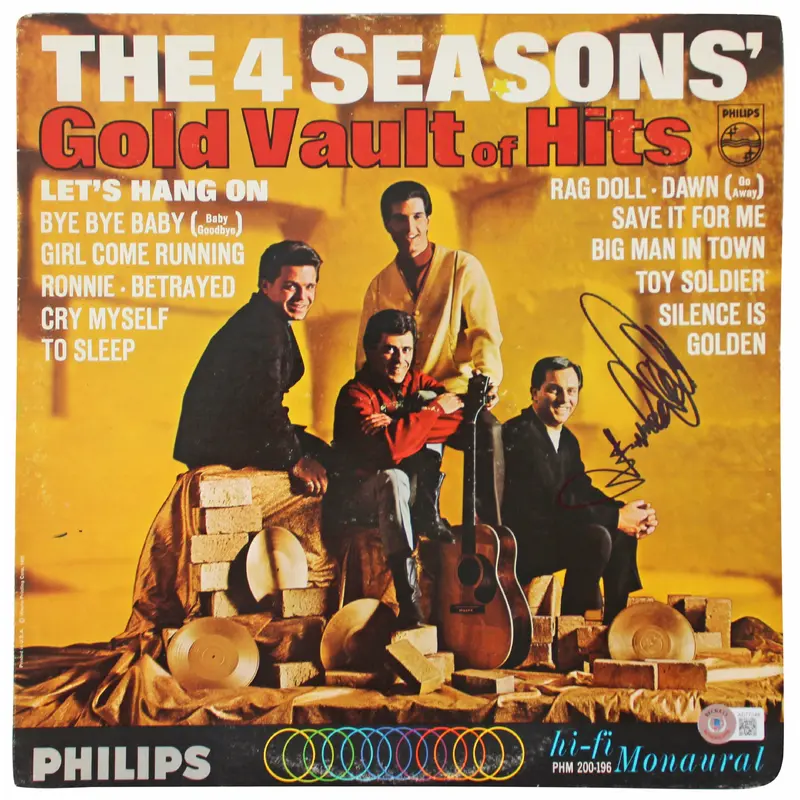 Frankie Valli Authentic Signed Gold Vault Of Hits Album Cover BAS #AD77048