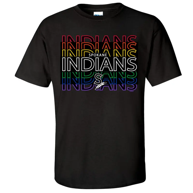 Spokane Indians Black Langford Pride Tee