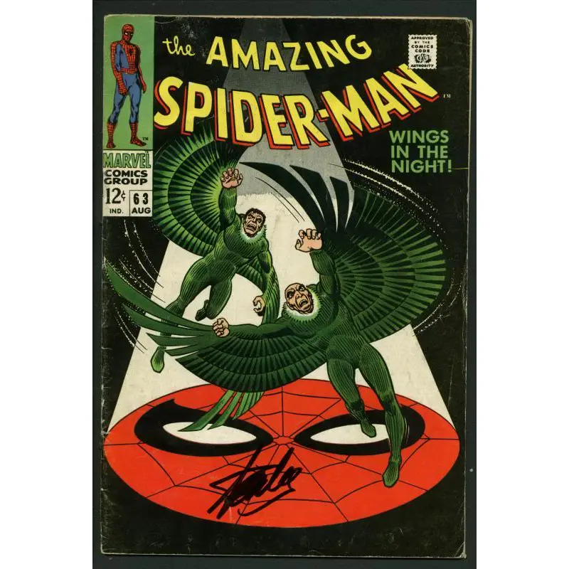 Stan Lee Signed Amazing Spider-Man #63 Comic Book Vulture PSA/DNA #W18807