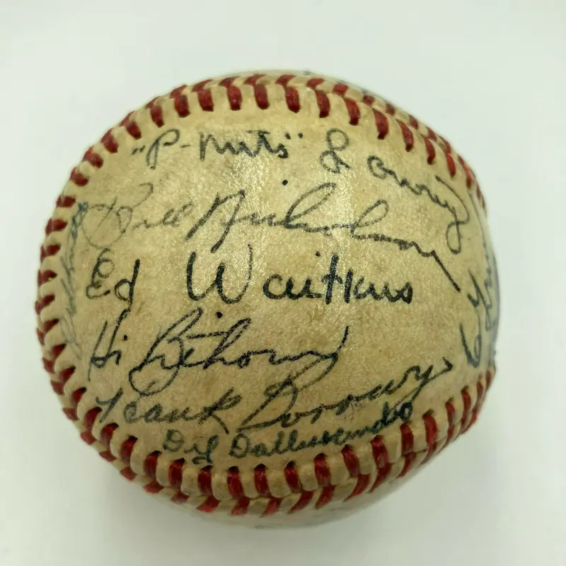 1946 Chicago Cubs Team Signed Official National League Baseball With JSA COA