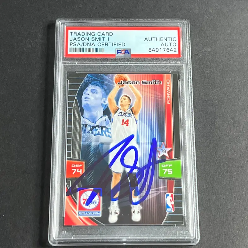2009-10 Panini Adrenalyn Jason Smith Signed Card AUTO PSA Slabbed 76ers