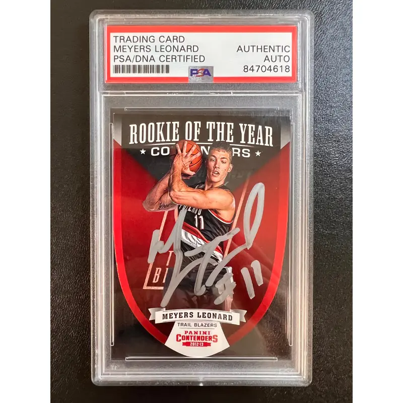 2012-13 Panini #11 Meyers Leonard Signed Card AUTO PSA Slabbed Trail Blazers