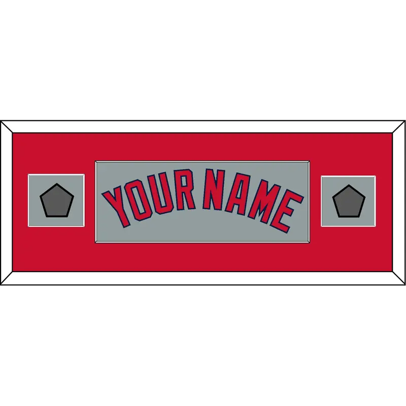 Boston Name & Two World Series Jersey Patches - Road Gray - Single Mat 5