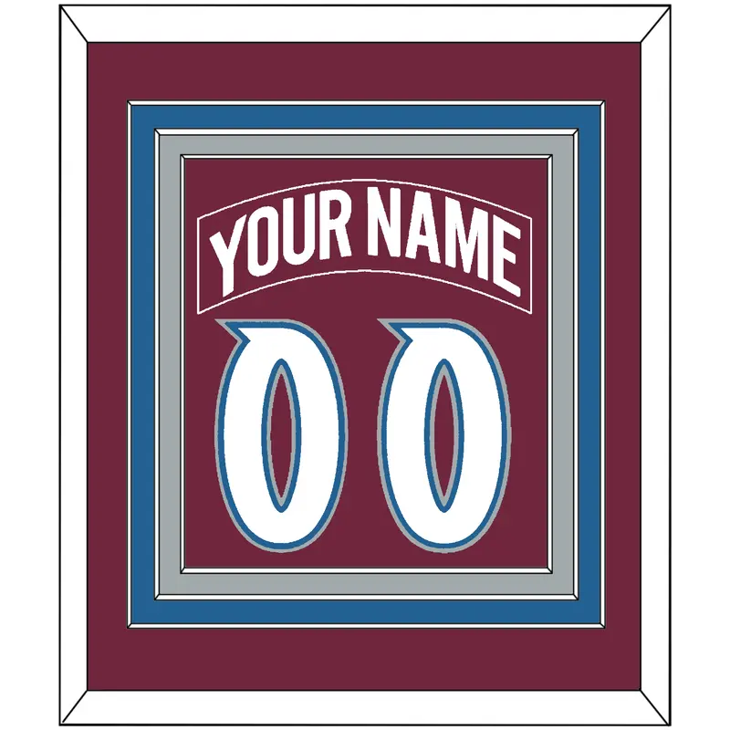 Colorado Nameplate & Number (Back) Combined - Road Burgundy (1999-2001) - Triple Mat 2