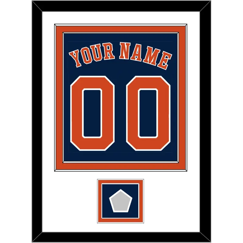 Houston Name, Number & World Series Jersey Patch - Alternate Blue - Double Mat 1