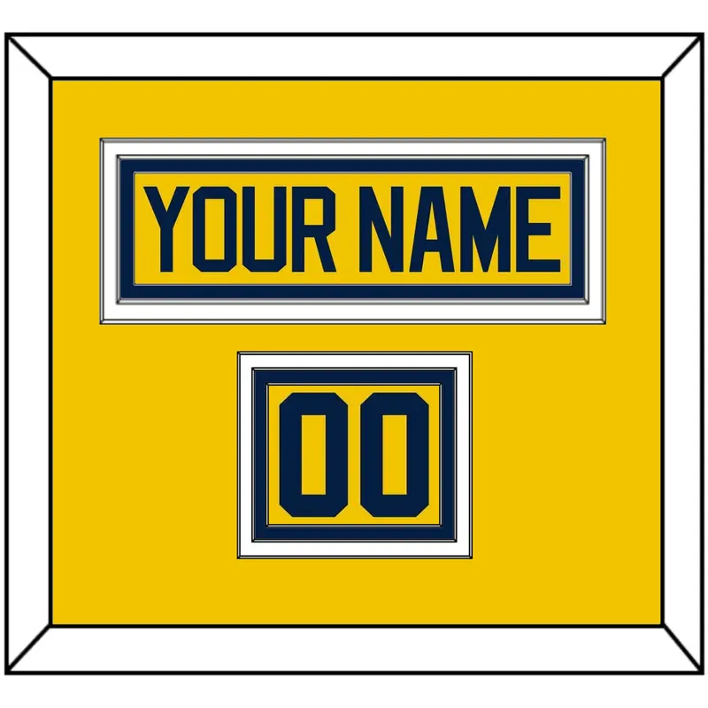Michigan Hockey Nameplate & Number (Shoulder) - Alternate Maize - Triple Mat 2