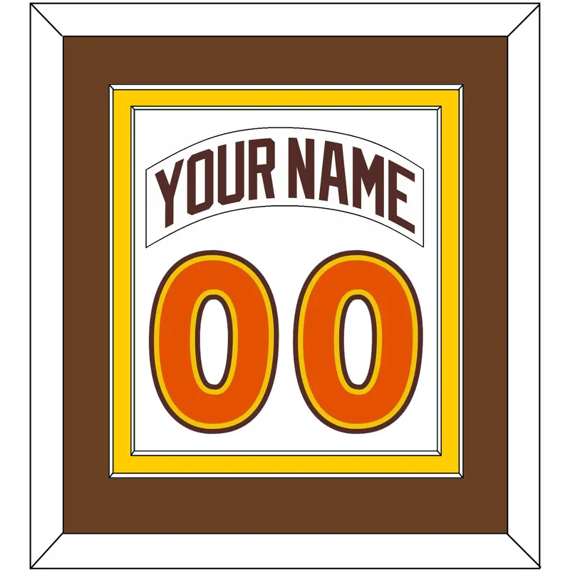 San Diego Nameplate & Number Combined - Home White (1980-1984) - Double Mat 3
